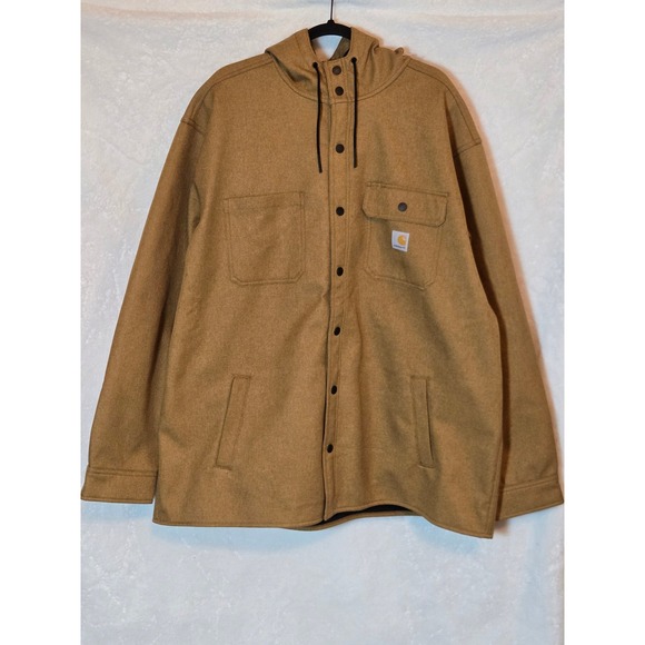 Carhartt Other - Carhartt Mens 2XL Jacket Rain Defender Relaxed Fit Hooded Tan‎ Brown Thick